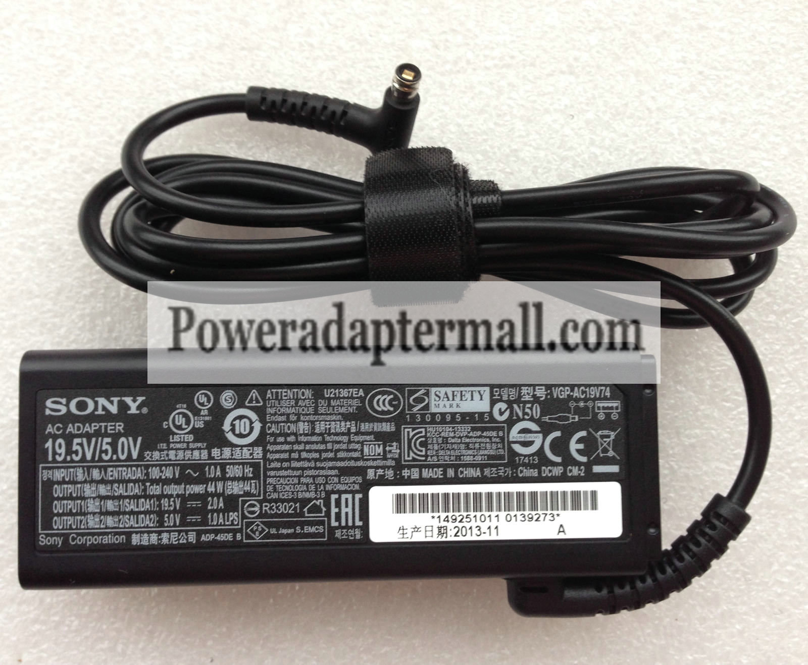 Original 19.5V/5.0V Sony VAIO Fit 11A SVF11N18CWP AC Adapter - Click Image to Close